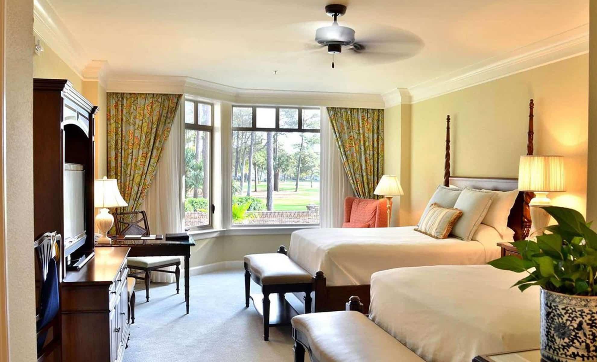 Twin double bed room at The Sea Pines Resort