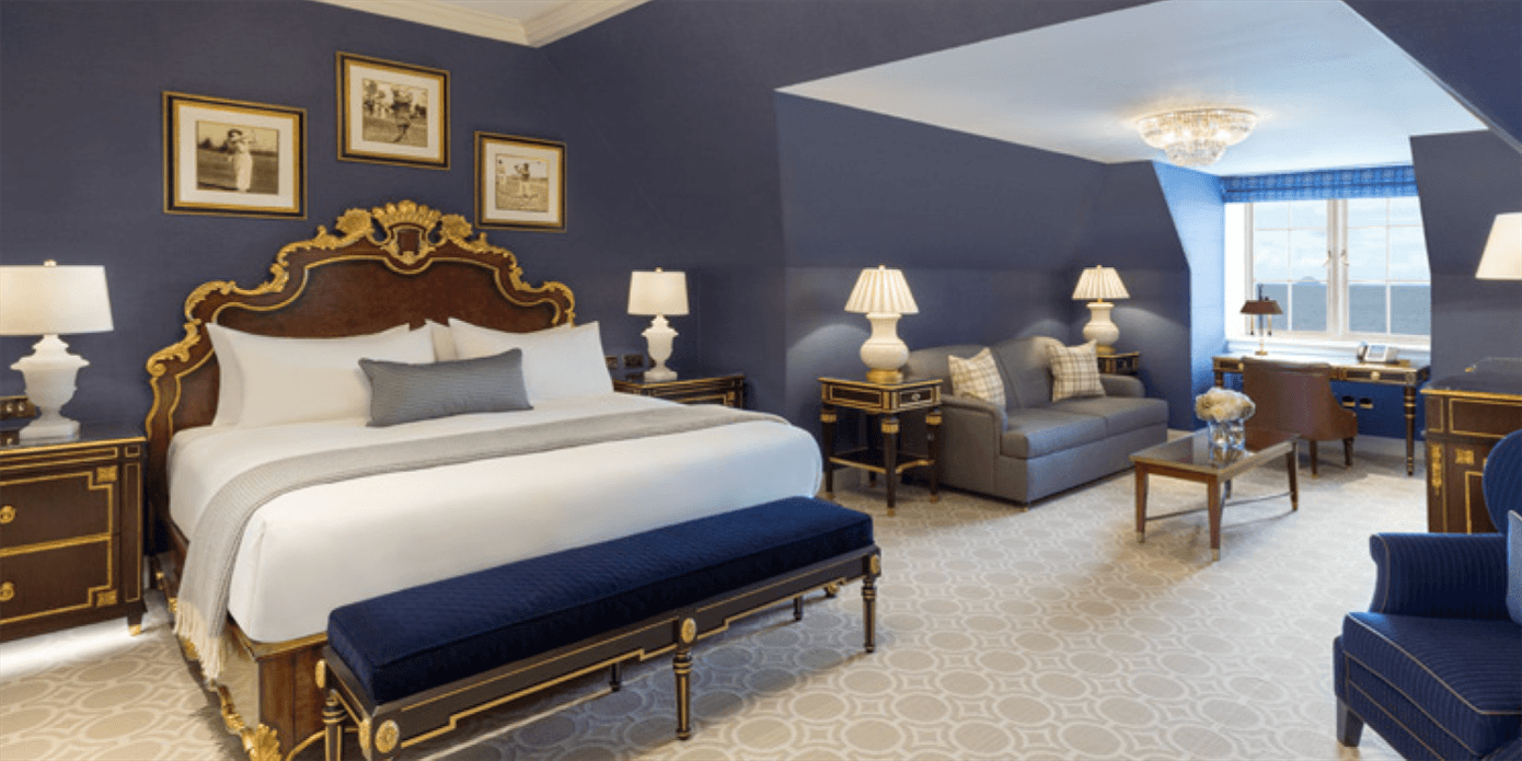 Luxurious double bed room at the Trump Turnberry Resort