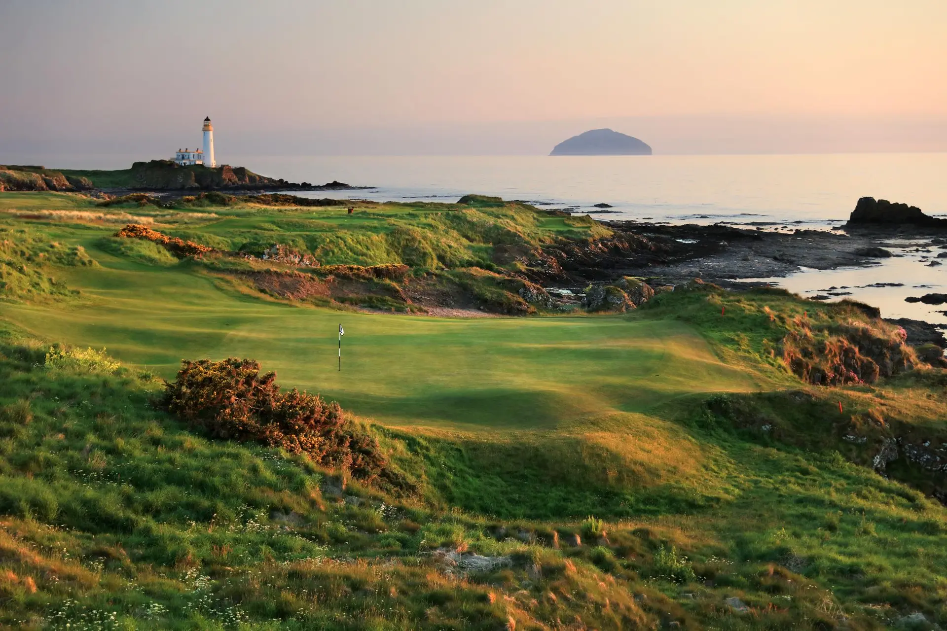 Overhead view of a well maintained fairway