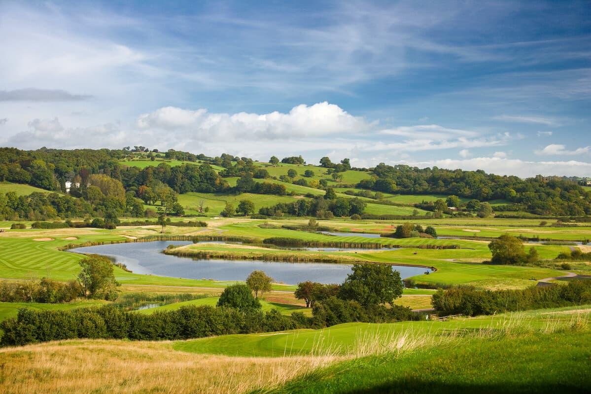 Overhead view of the Ty Newport, Celtic Manor golf course