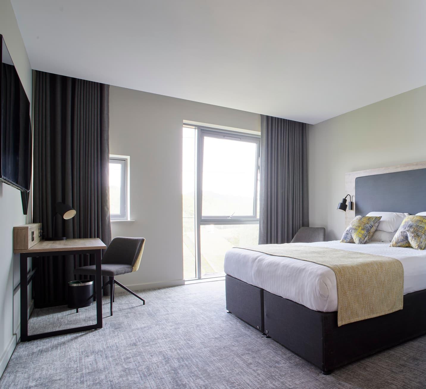 Double bed suite at the Ty Newport, Celtic Manor