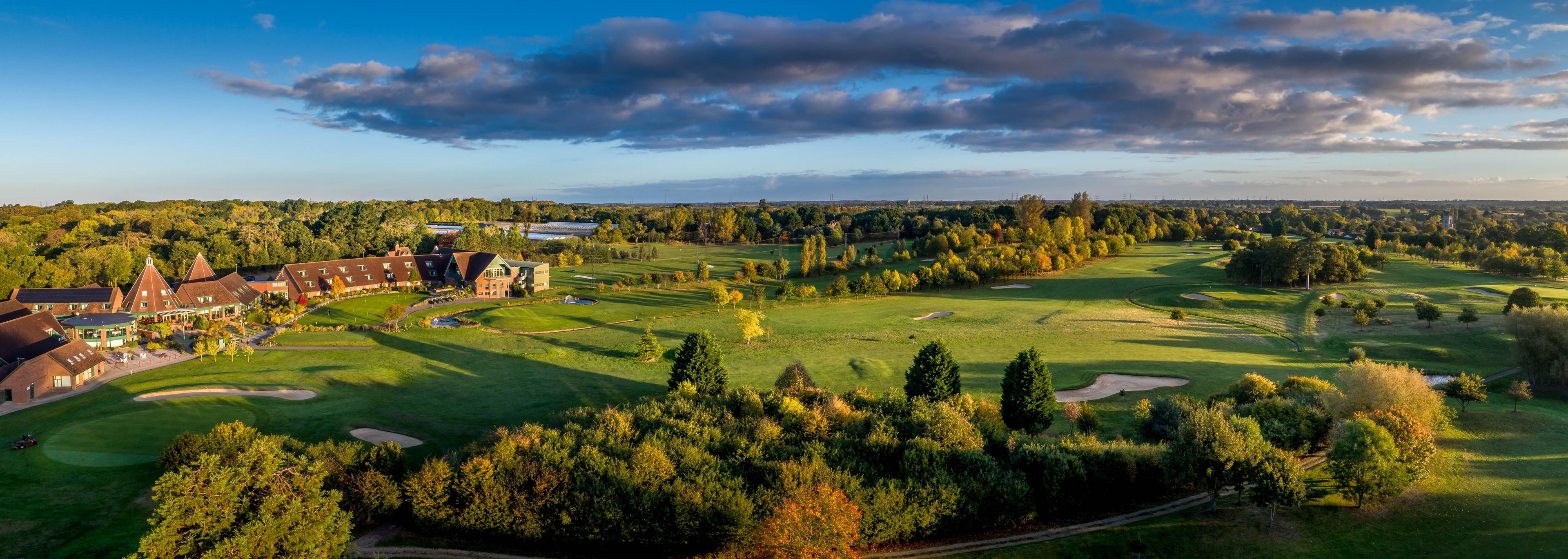 Overhead view of the Ufford Park Hotel, Golf & Spa