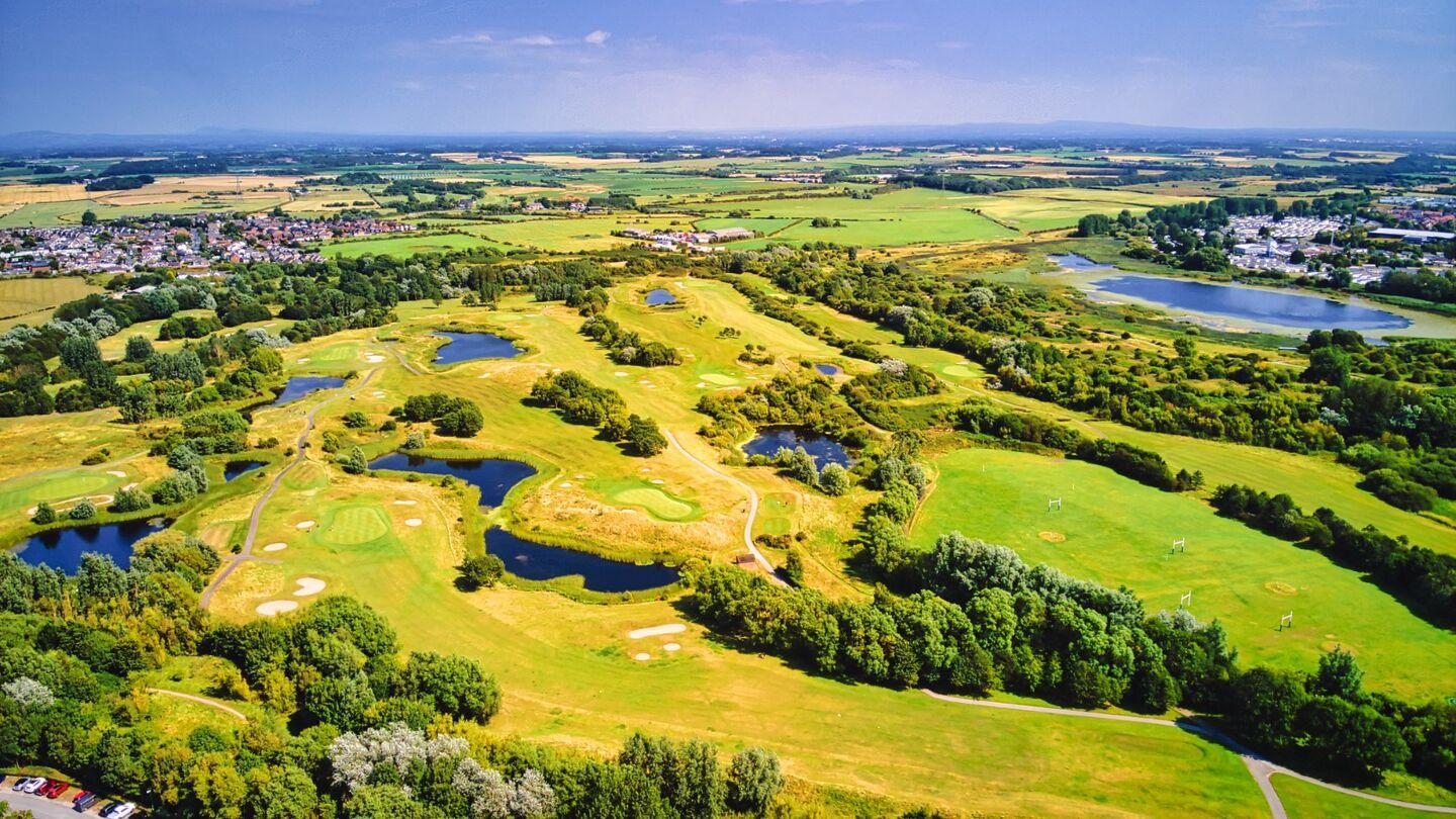 Aerial view of the course at Village Hotel Herons Reach