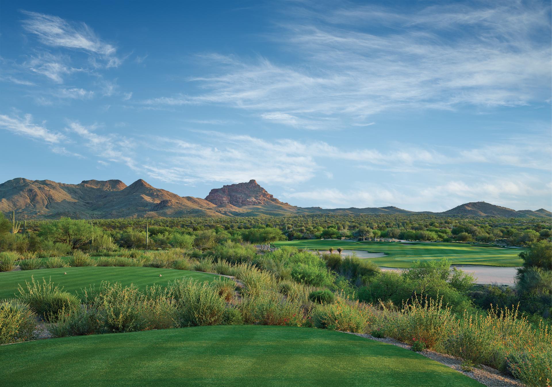 A smooth green surrounded by a mature rough at the We-Ko-Pa Resort