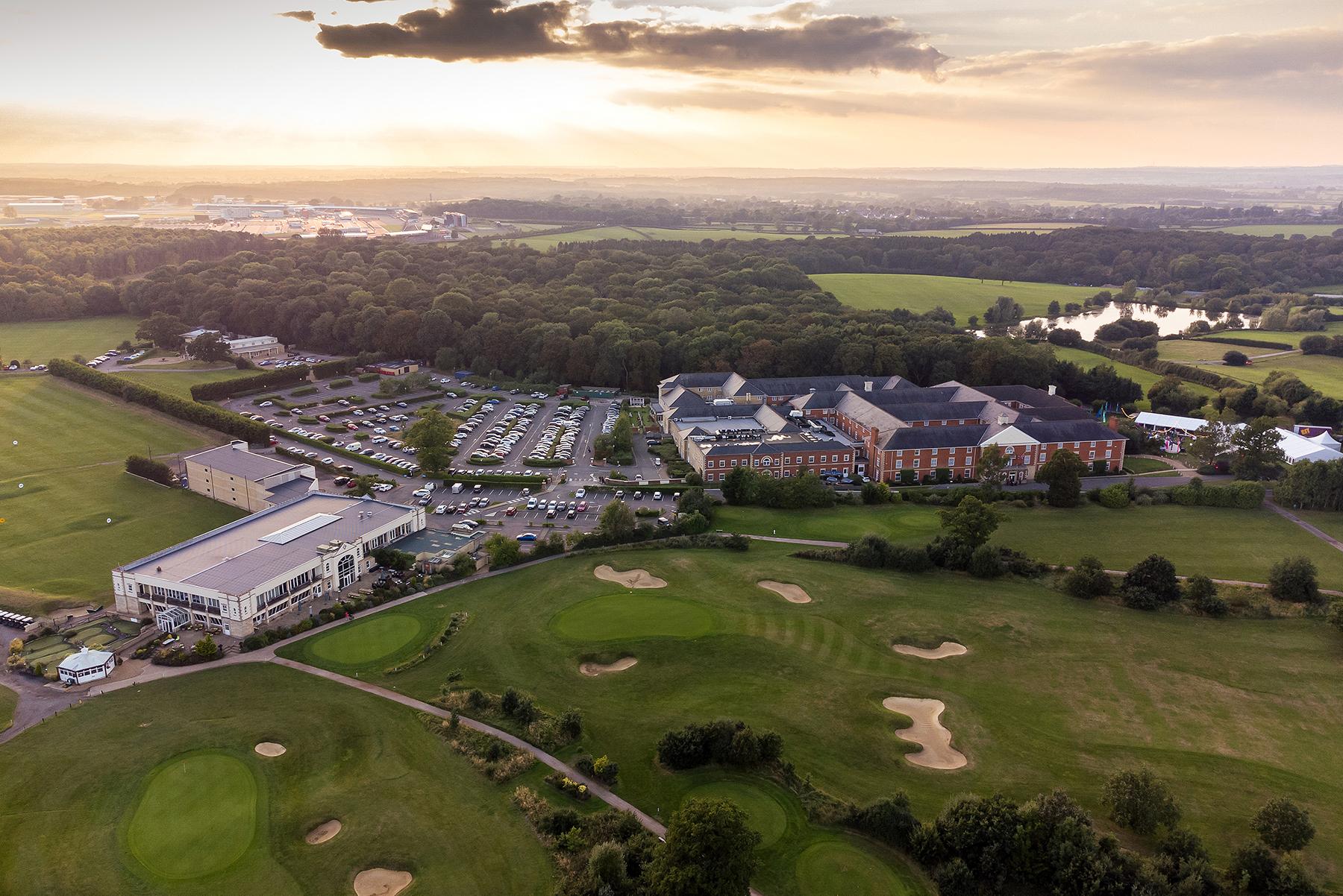 Aerial view of the Whittlebury Hall - Park