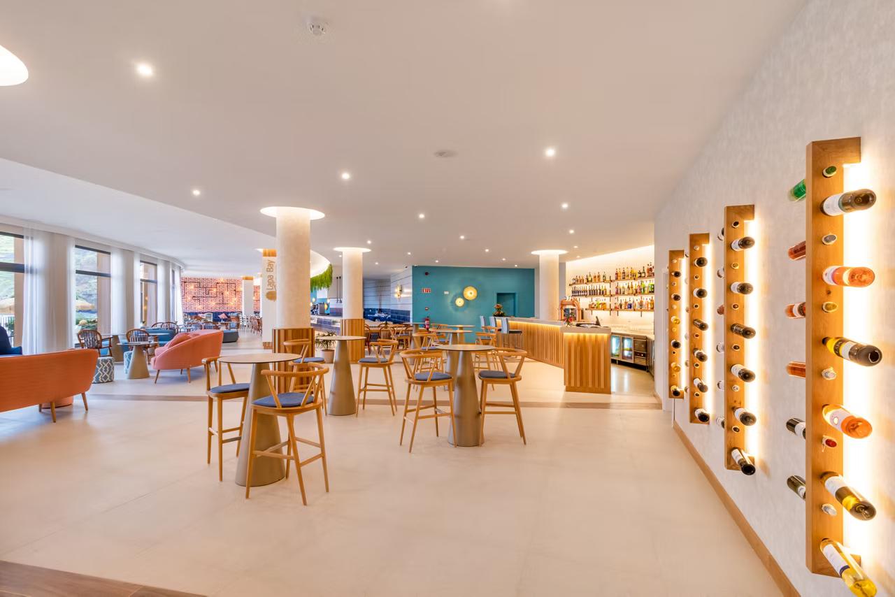 Indoor bar and lounging area at Aqua Natura Bay