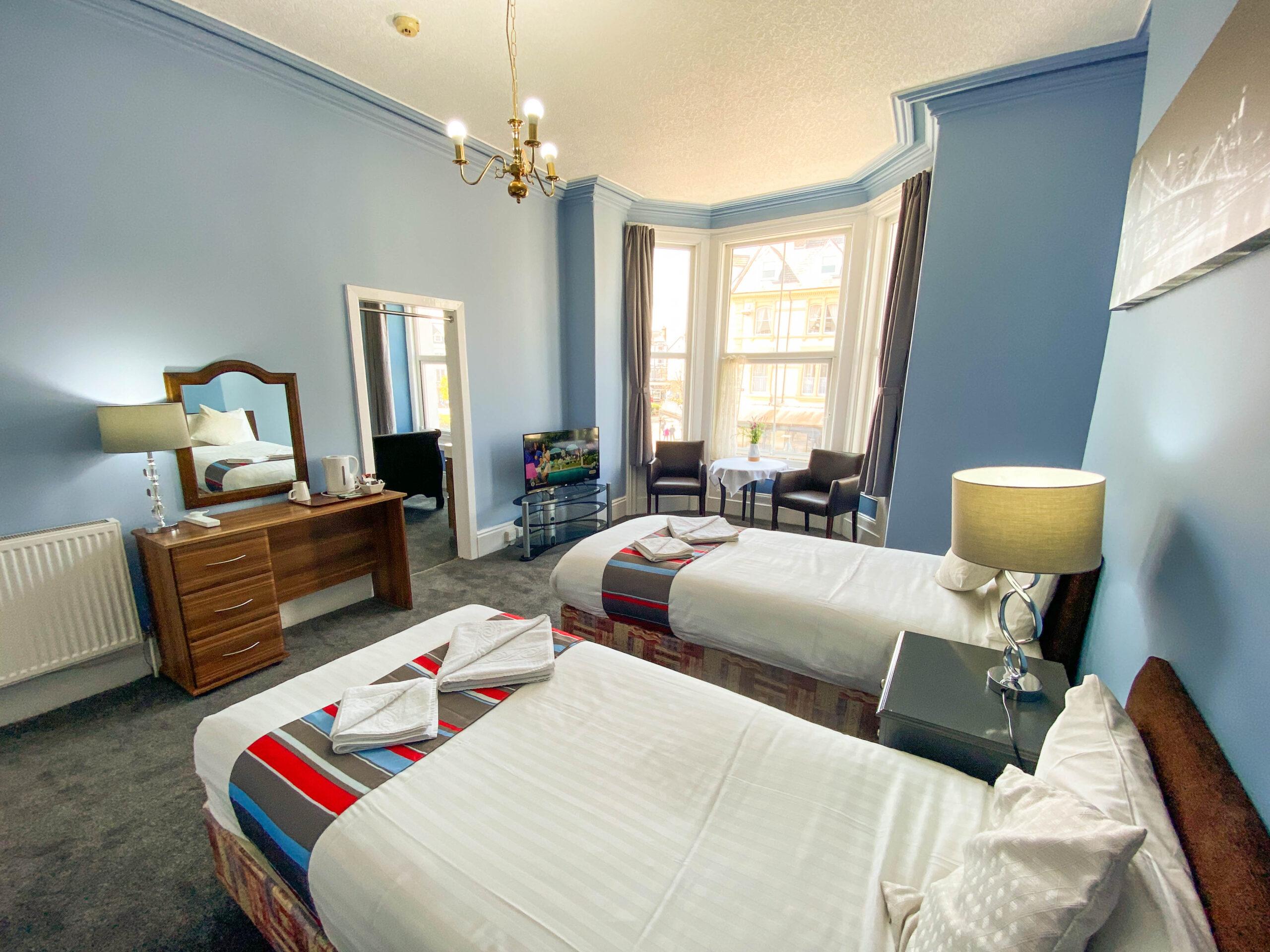 Twin bed suite at Broadway Hotel, Conwy