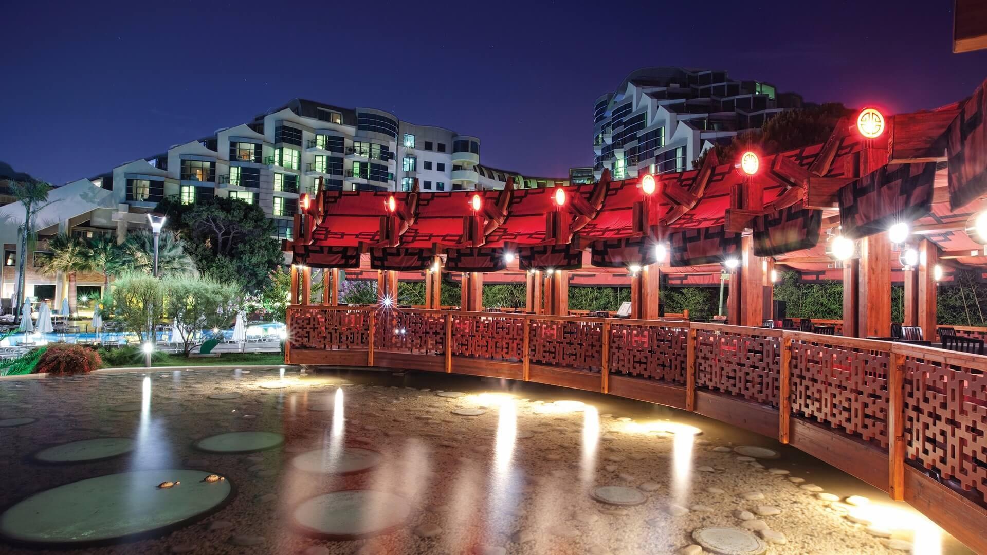 Panoramic view of the Cornelia Deluxe Resort building