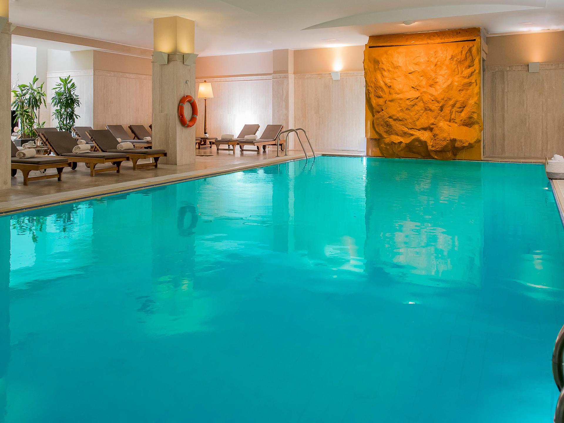 Indoor swimming pool at Crowne Plaza Rome