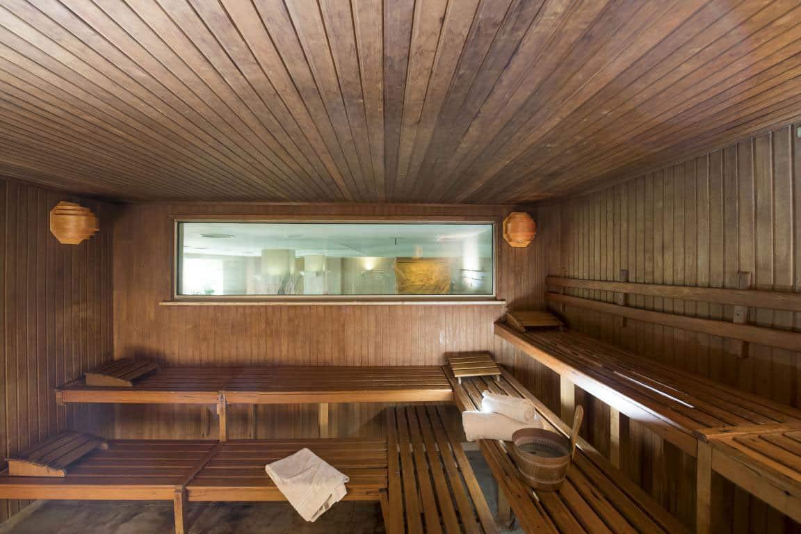 Sauna as part of the spa facilities at Crowne Plaza Rome