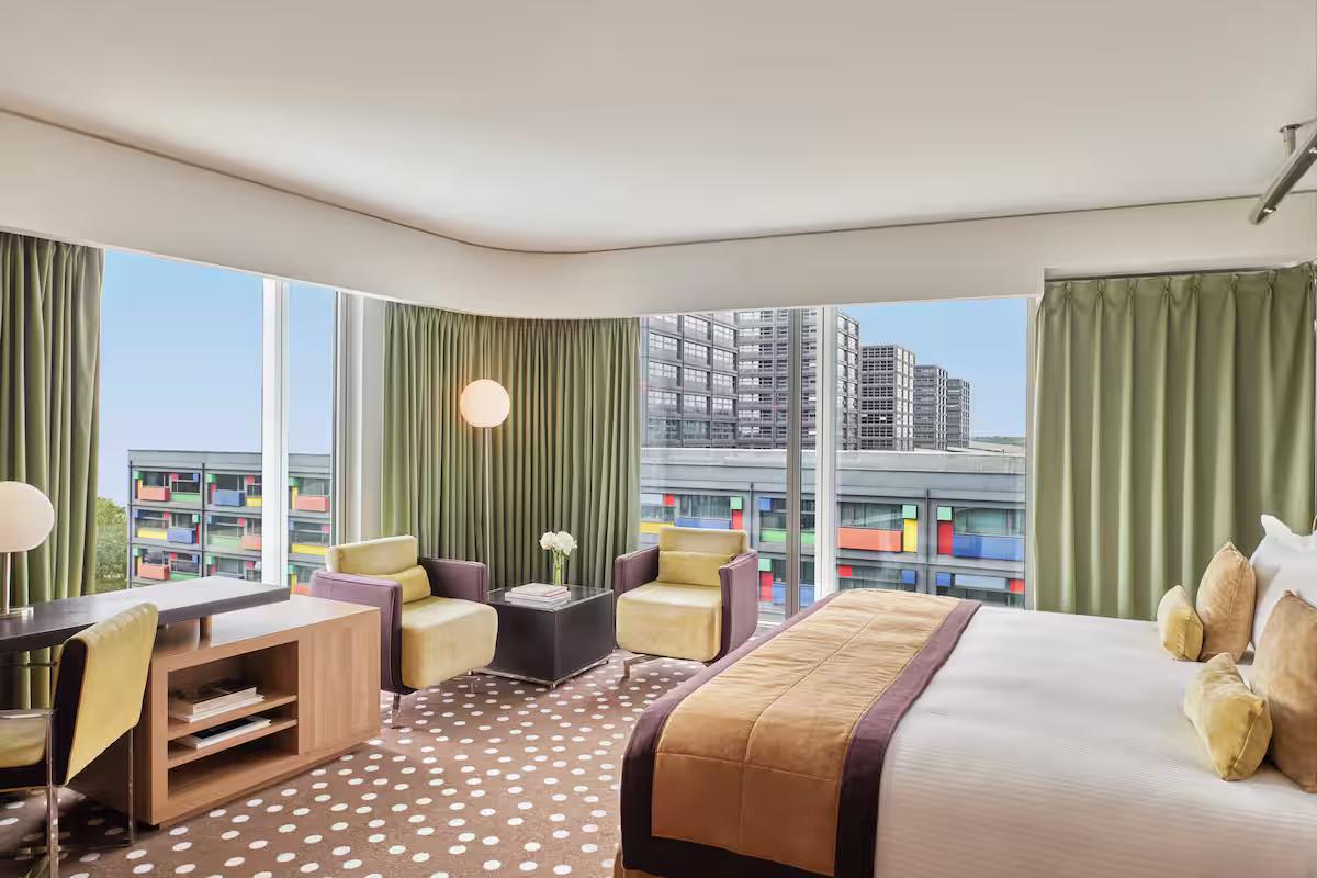 Spacious double bed suite with city views at Hotel Barrière Lille