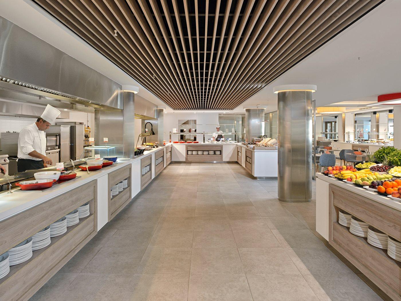 Indoor food bar at Melia Sol Don Pedro