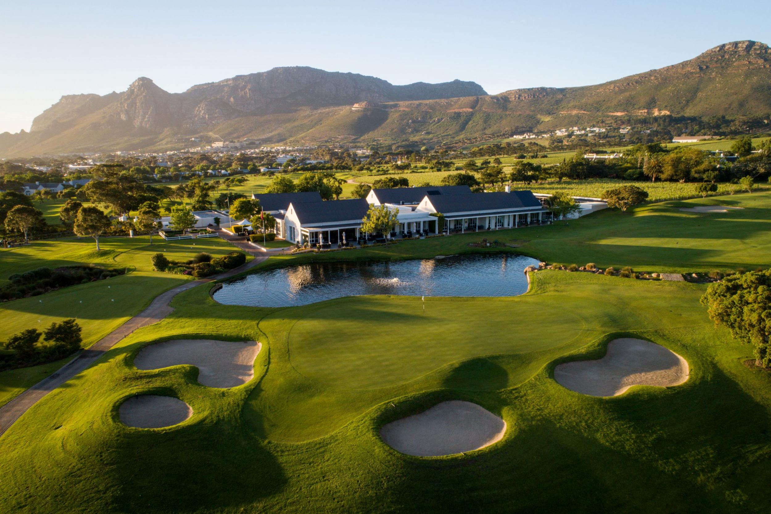 Aerial view looking down on Steenberg Hotel