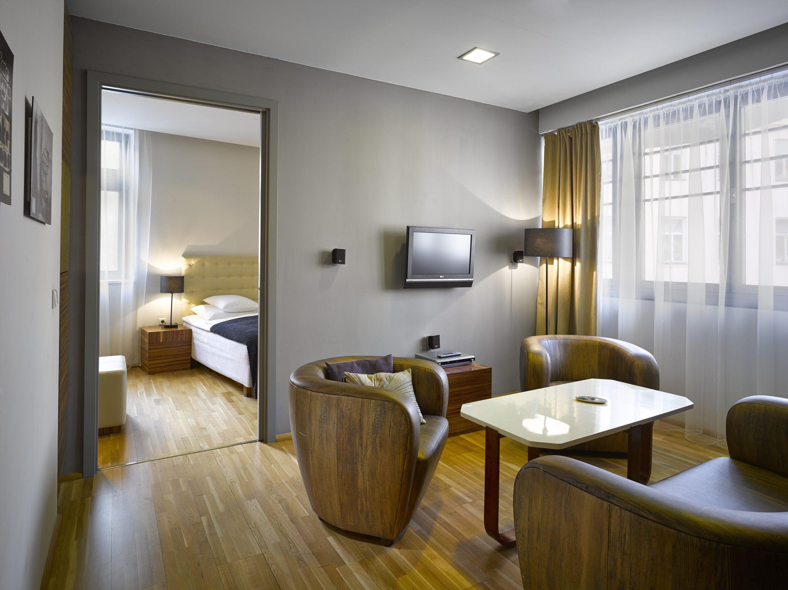Double bed suite with a separate living room