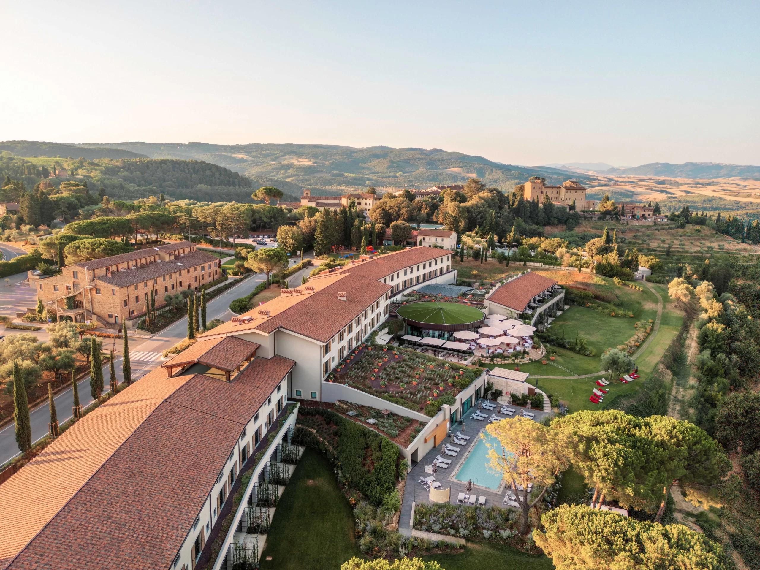 Overhead view of Toscana Resort Castelfalfi