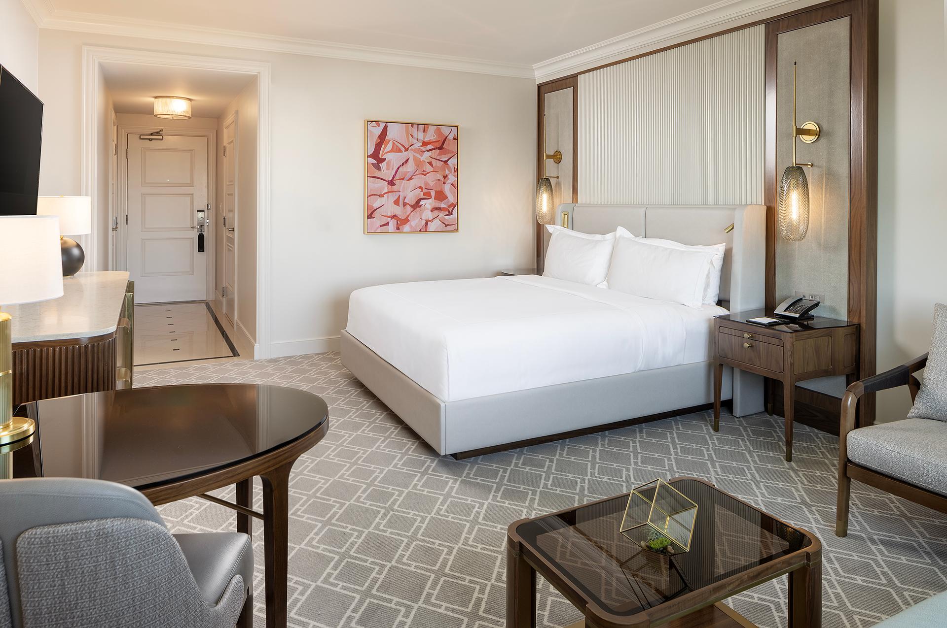 Luxurious double bed suite at Waldorf Astoria