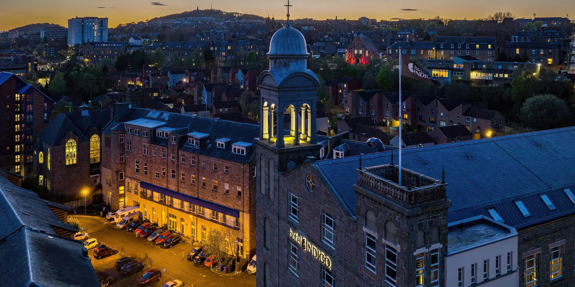 Aerial view of Hotel Indigo Dundee