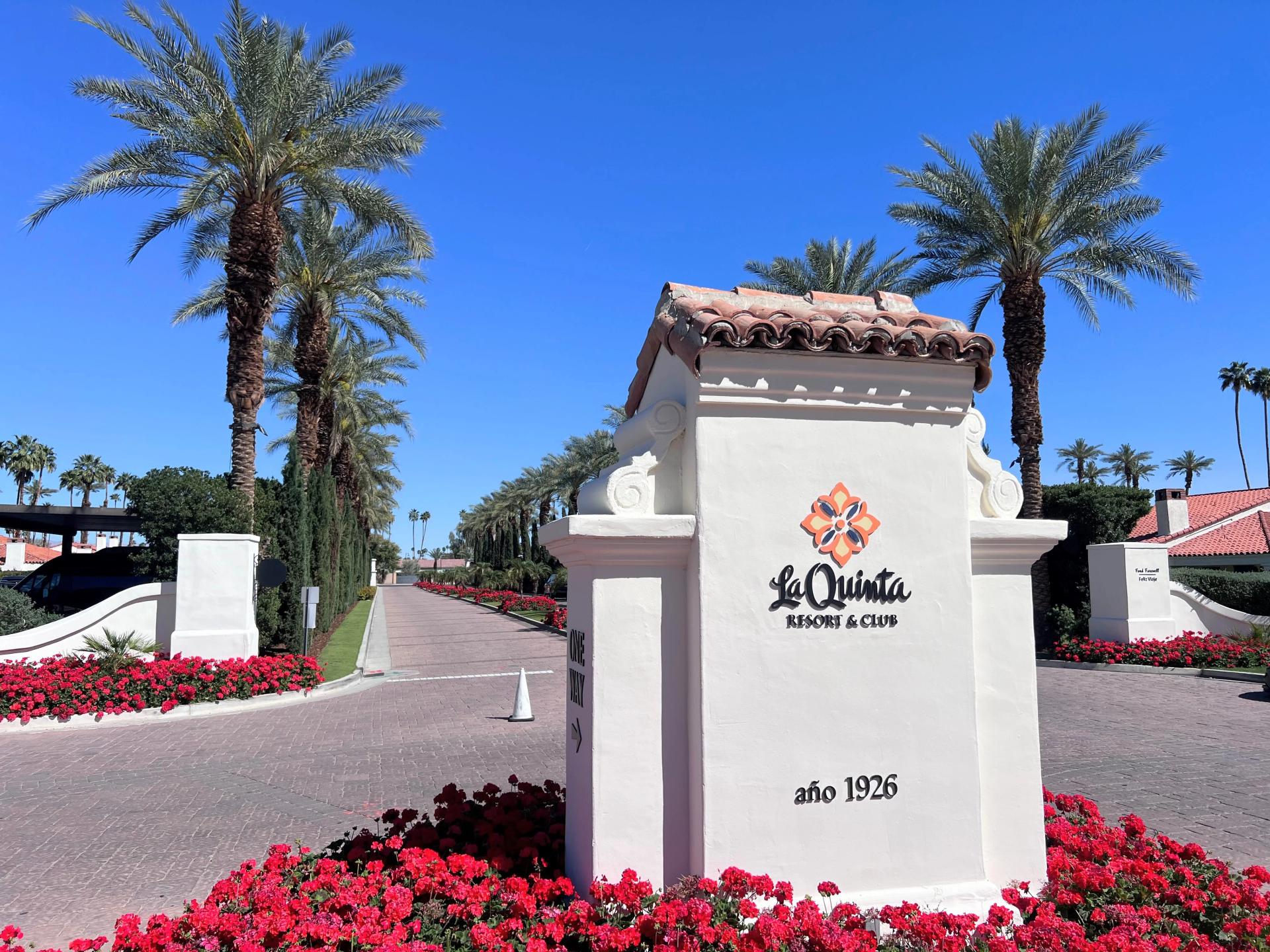 Front entrance and driveway towards La Quinta Resort & Club