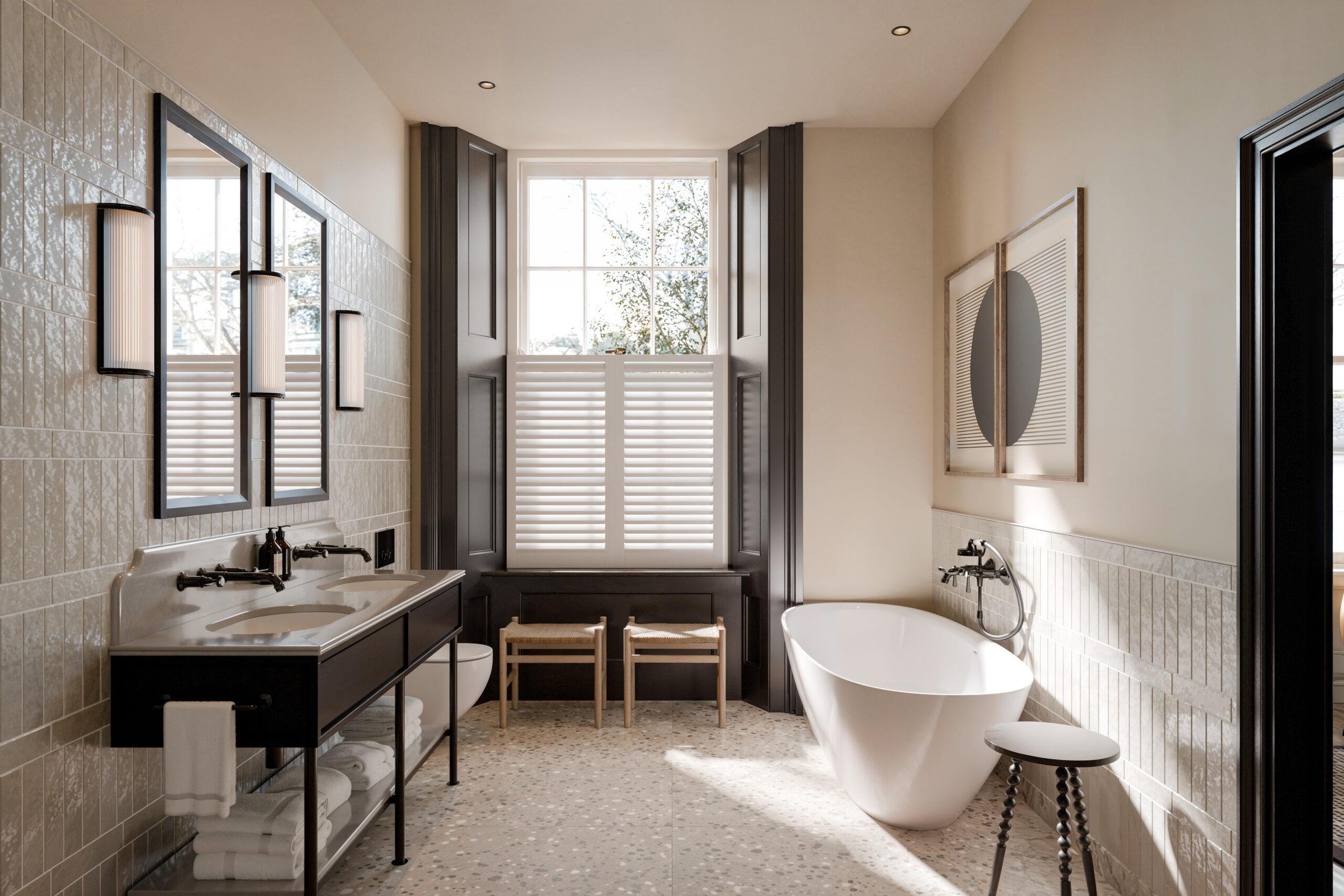 Luxurious bathroom as part of a suite at The Kithmore Hotel