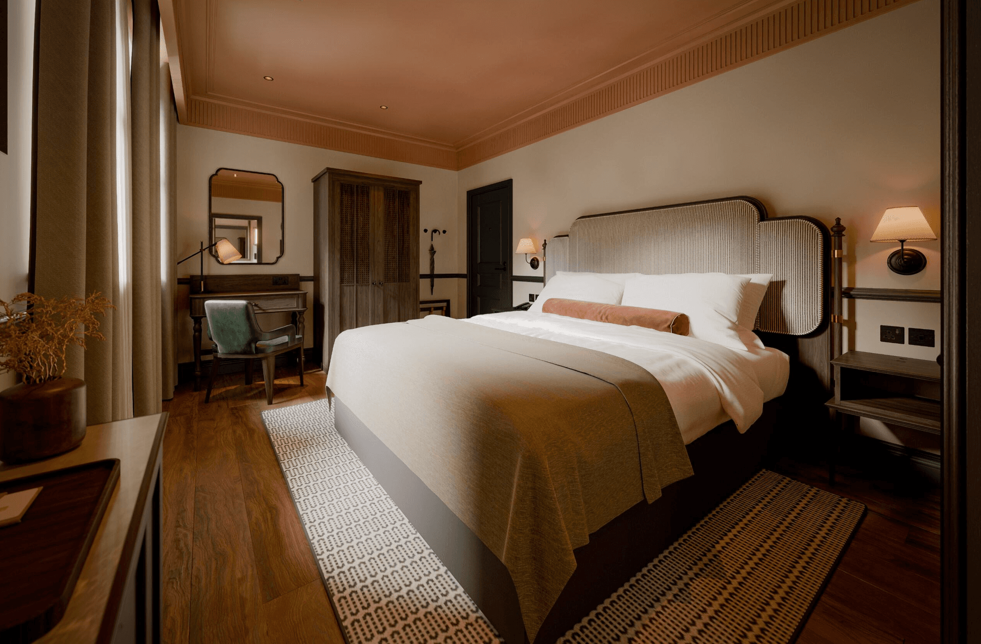 Spacious double bed suite at The Kithmore Hotel