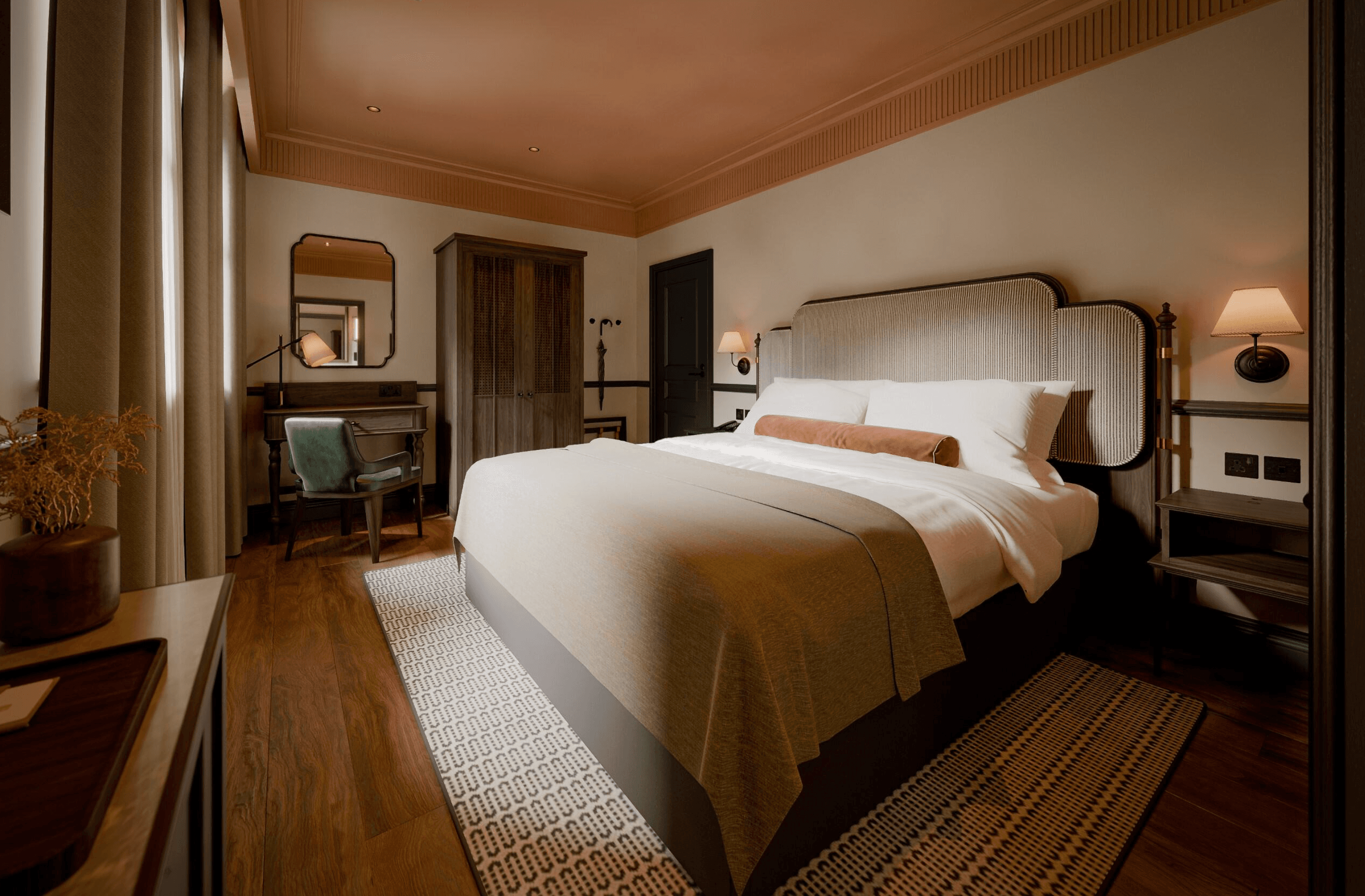 Spacious double bed suite at The Kithmore Hotel