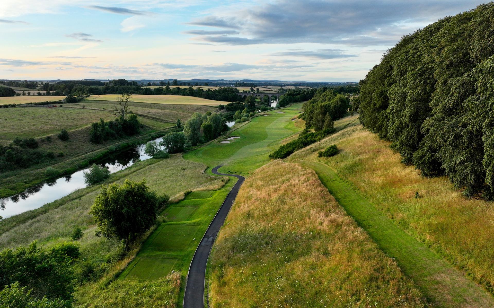 Overhead view of the golf facilities at SCHLOSS Roxburghe