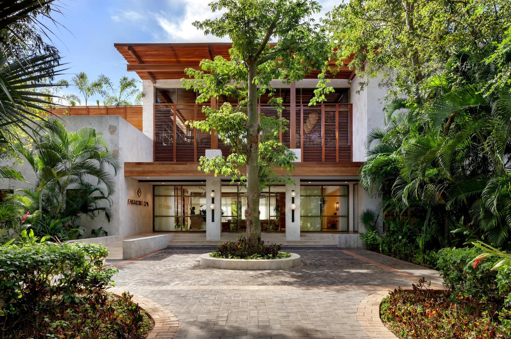 The spa building at Fairmont Mayakoba