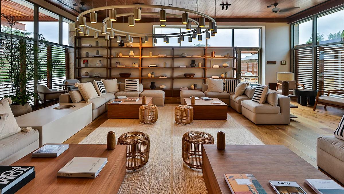 Indoor lounging area at the spa at Fairmont Mayakoba