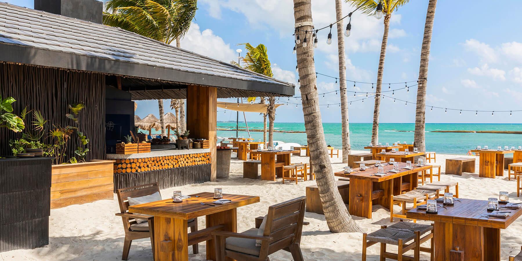 Restaurant on the beach at Fairmont Mayakoba