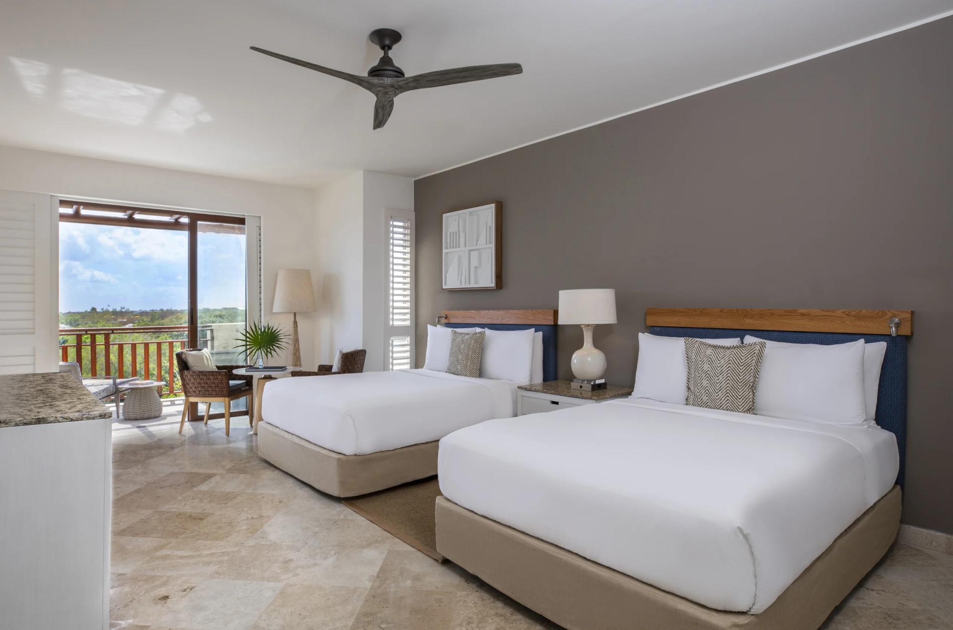 Twin bed suite at Fairmont Mayakoba