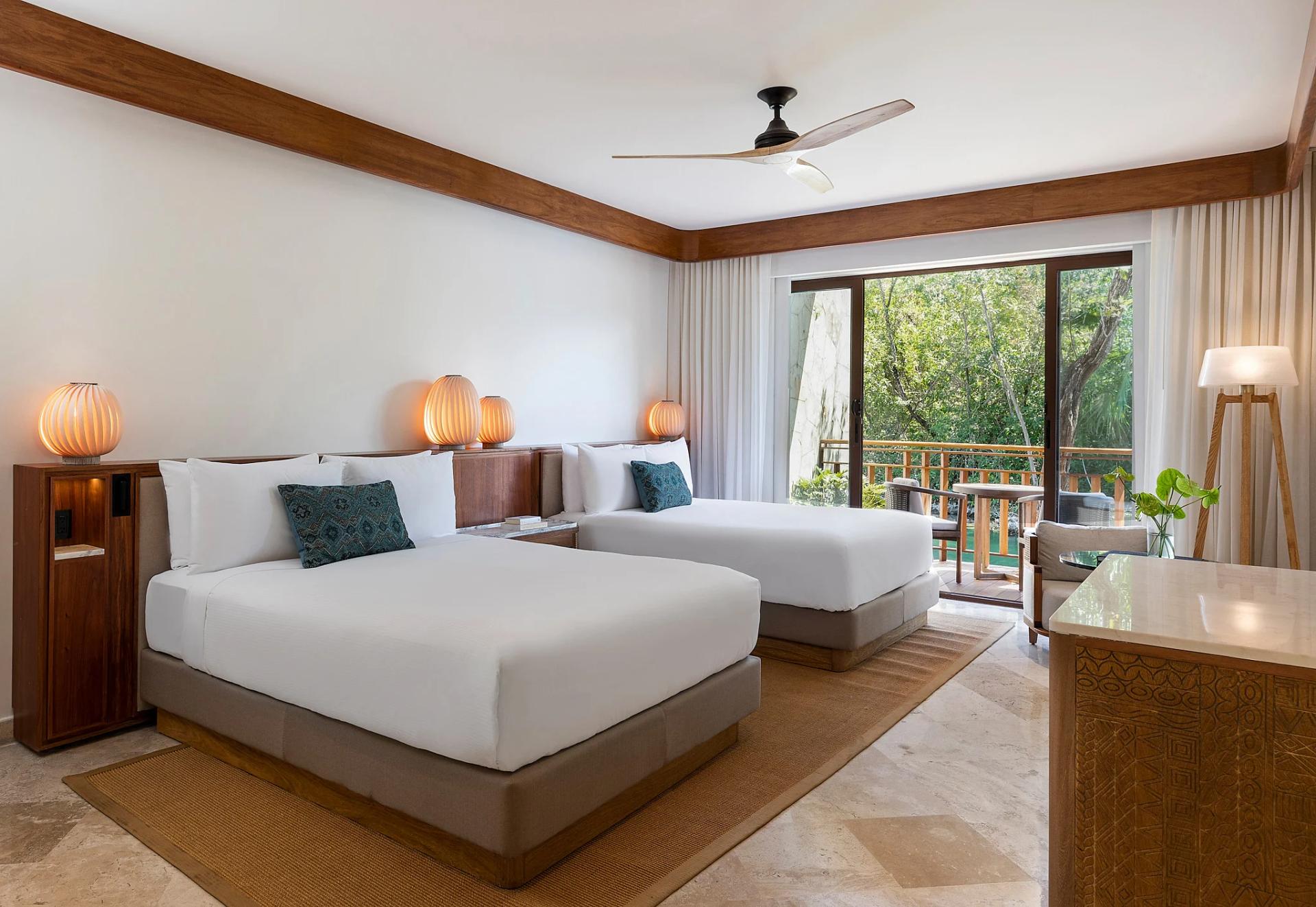Twin bed suite at Fairmont Mayakoba