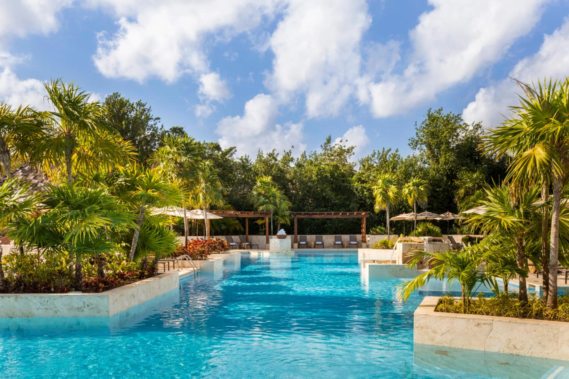 Outdoor swimming pool at Fairmont Mayakoba