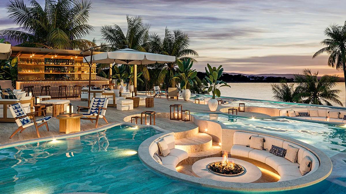 Outdoor swimming pool at Fairmont Mayakoba