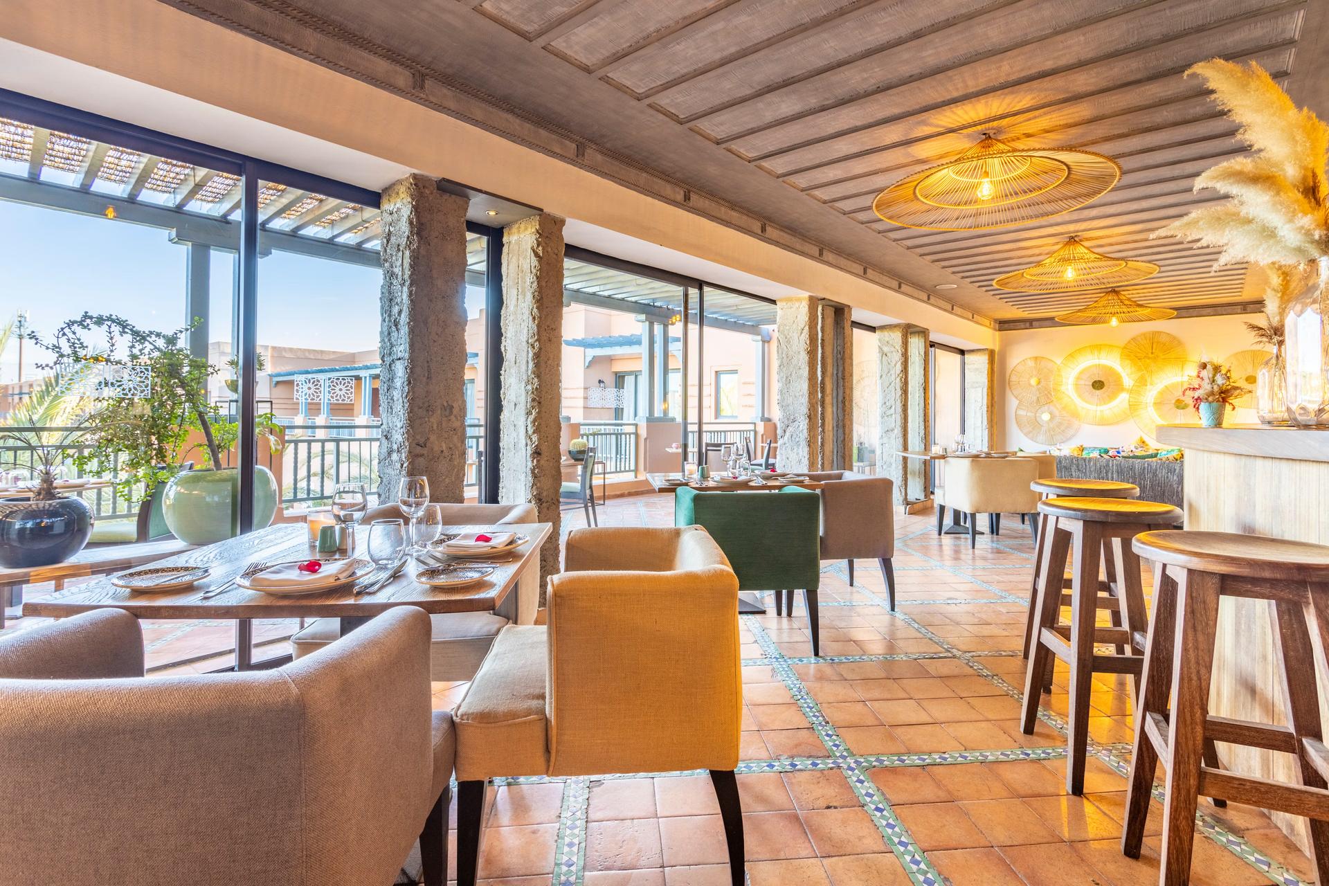 Indoor dining room at Jaal Riad Resort