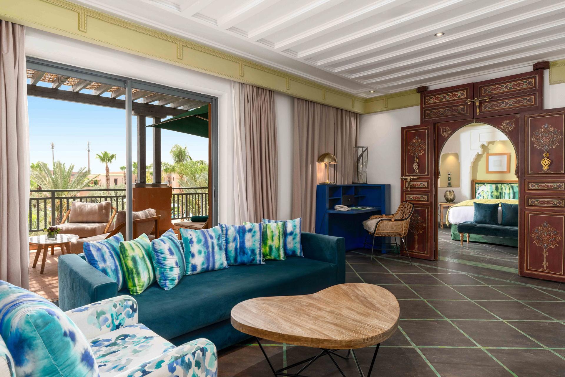 Living room as part of a double bed suite at Jaal Riad Resort