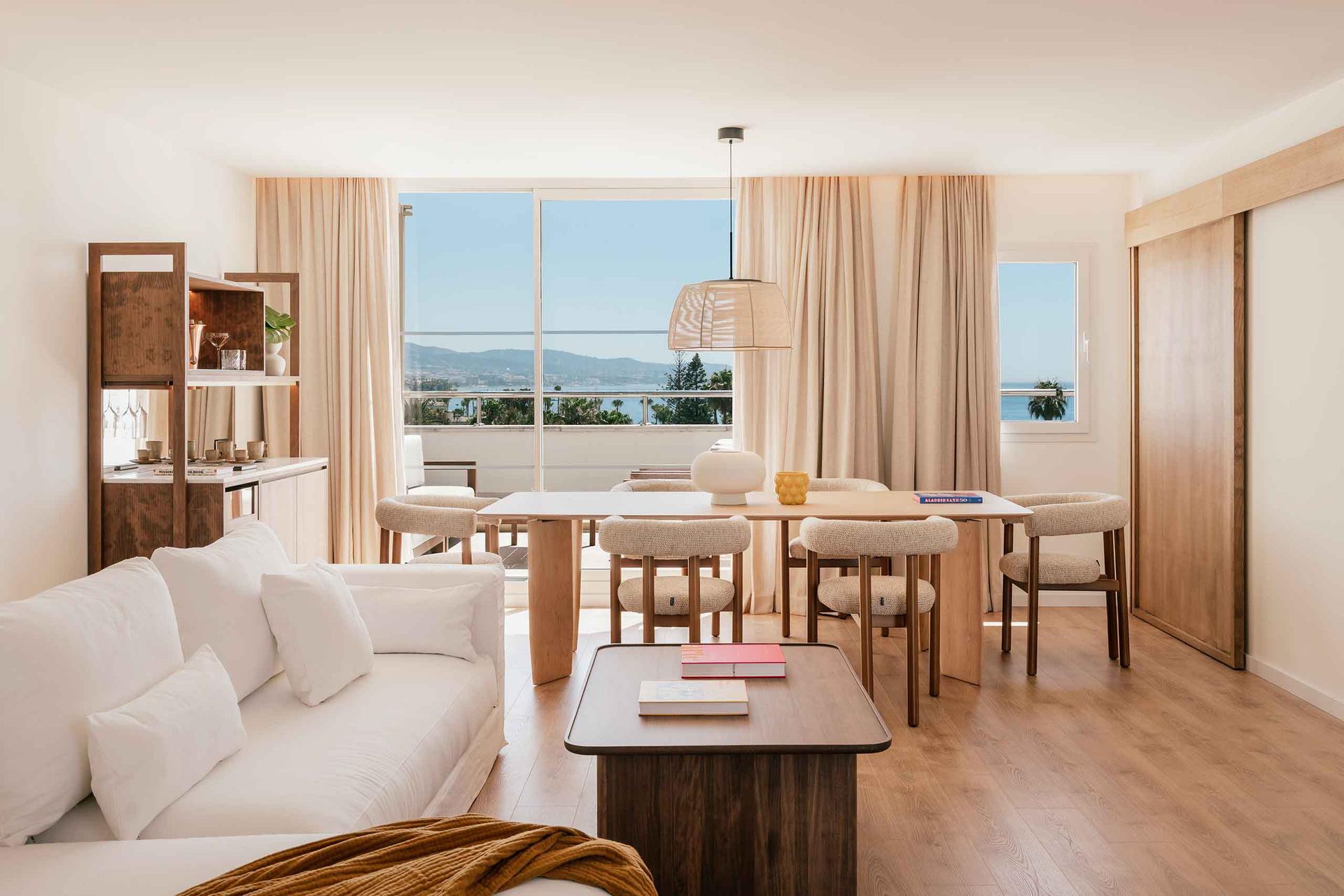 Living room as part of a spacious double bed suite at ME Marbella