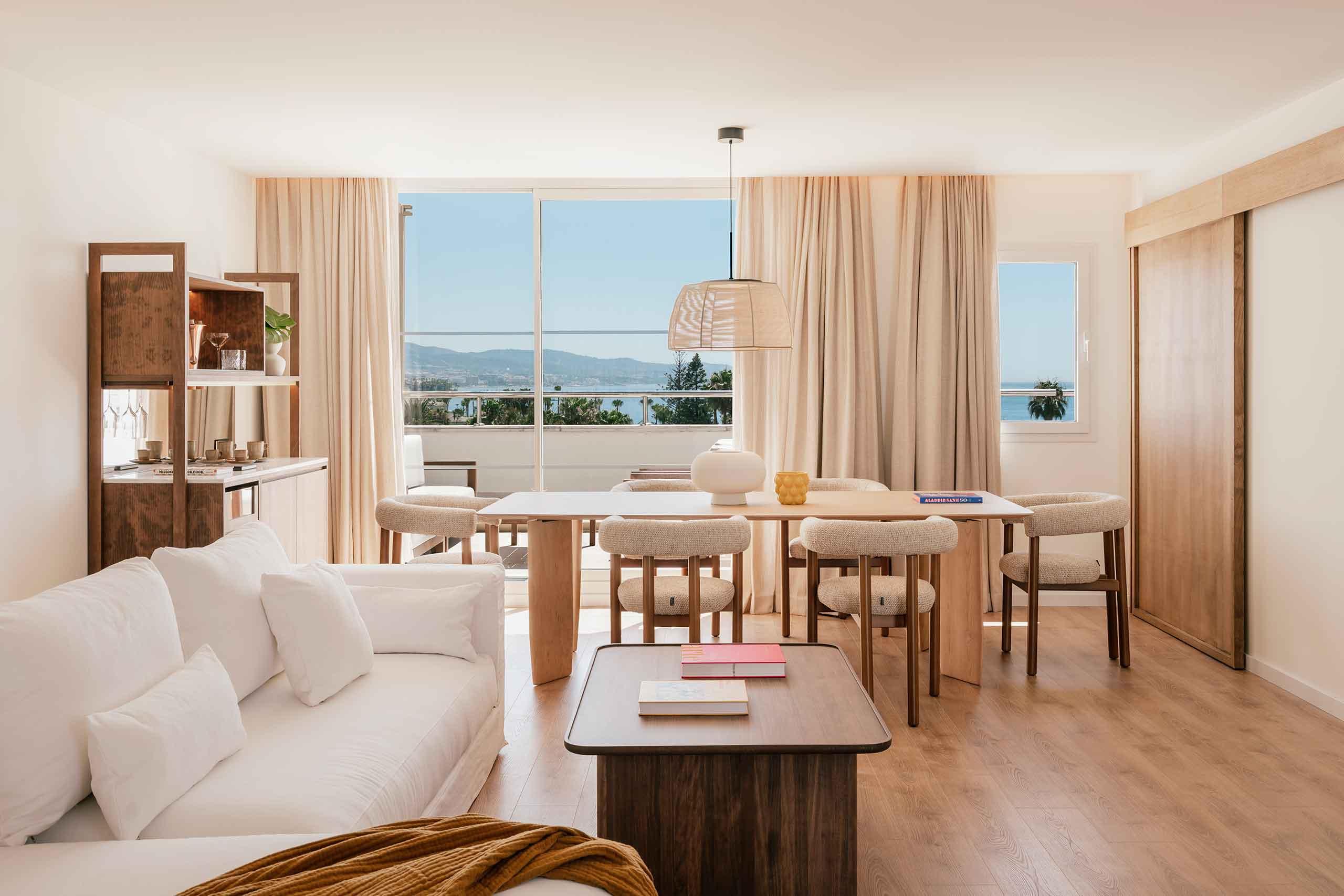 Living room as part of a spacious double bed suite at ME Marbella