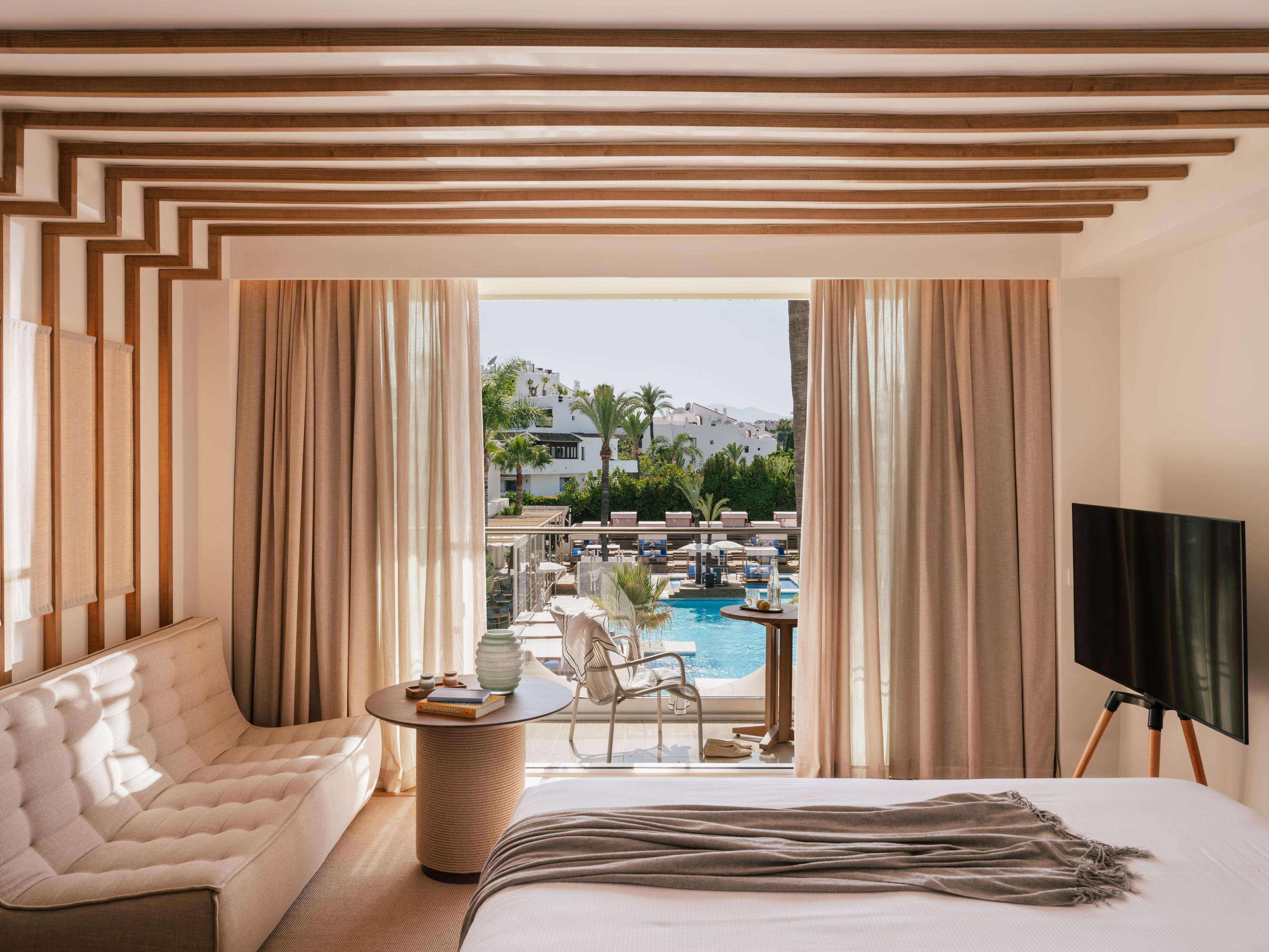 Spacious double bed suite at ME Marbella