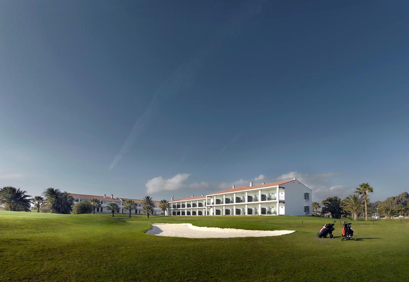 Panoramic view of the Parador de Malaga Golf building overlooking the course