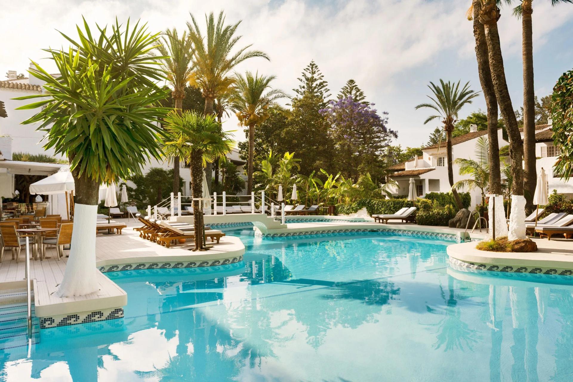 Outdoor swimming pool at Puente Romano Beach Resort