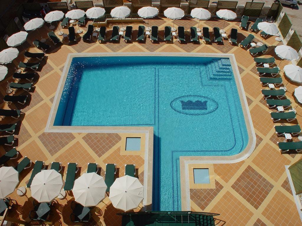 Overhead view of the outdoor pool at Real Bellavista Hotel & Spa