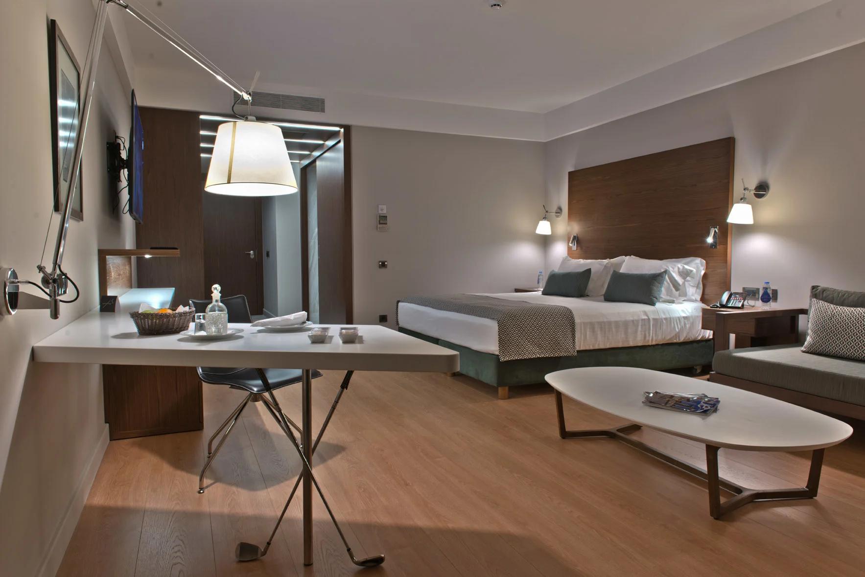 Spacious double bed suite at Crete Golf Club & Hotel
