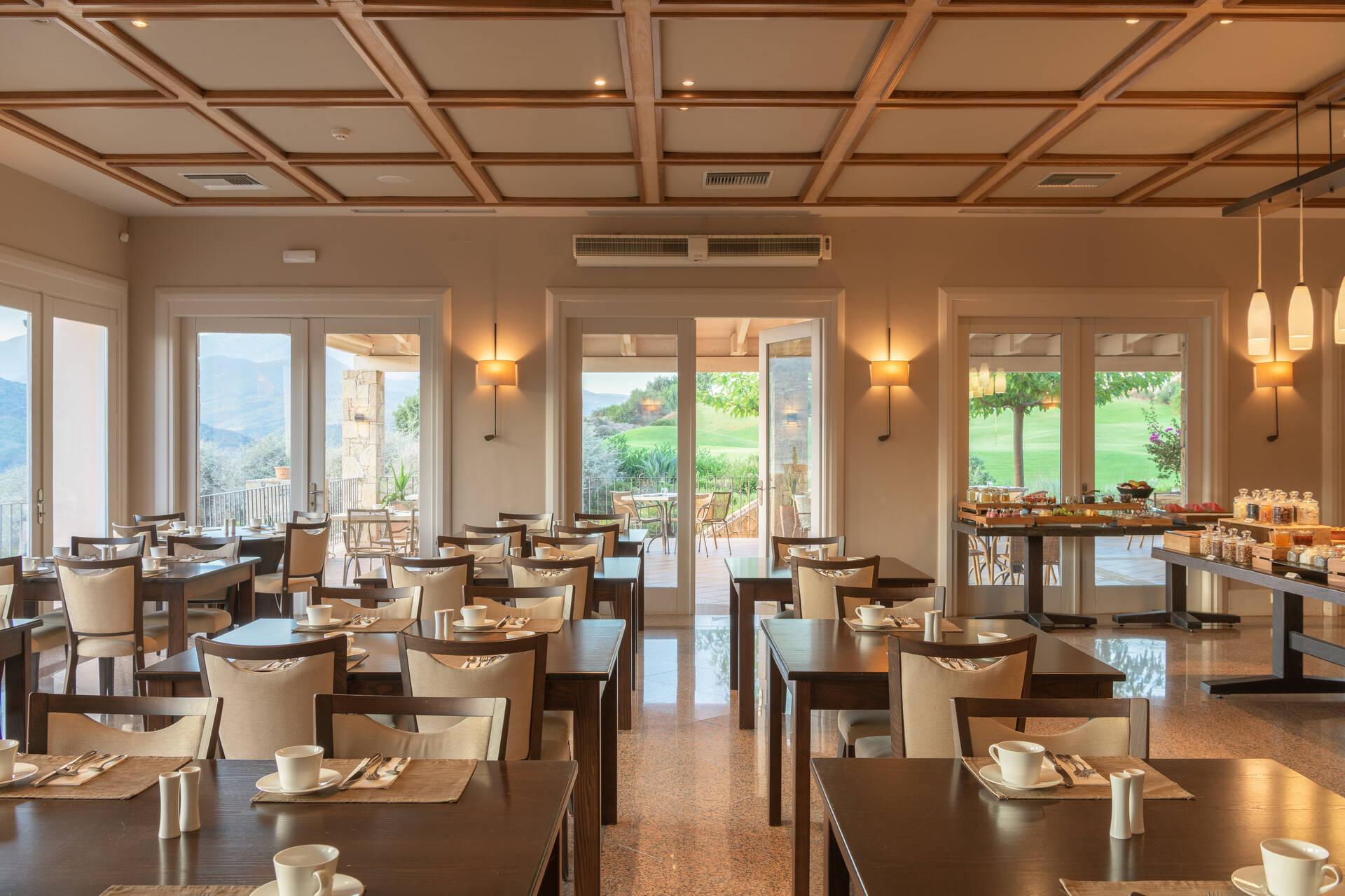 Indoor dining room at Crete Golf Club & Hotel