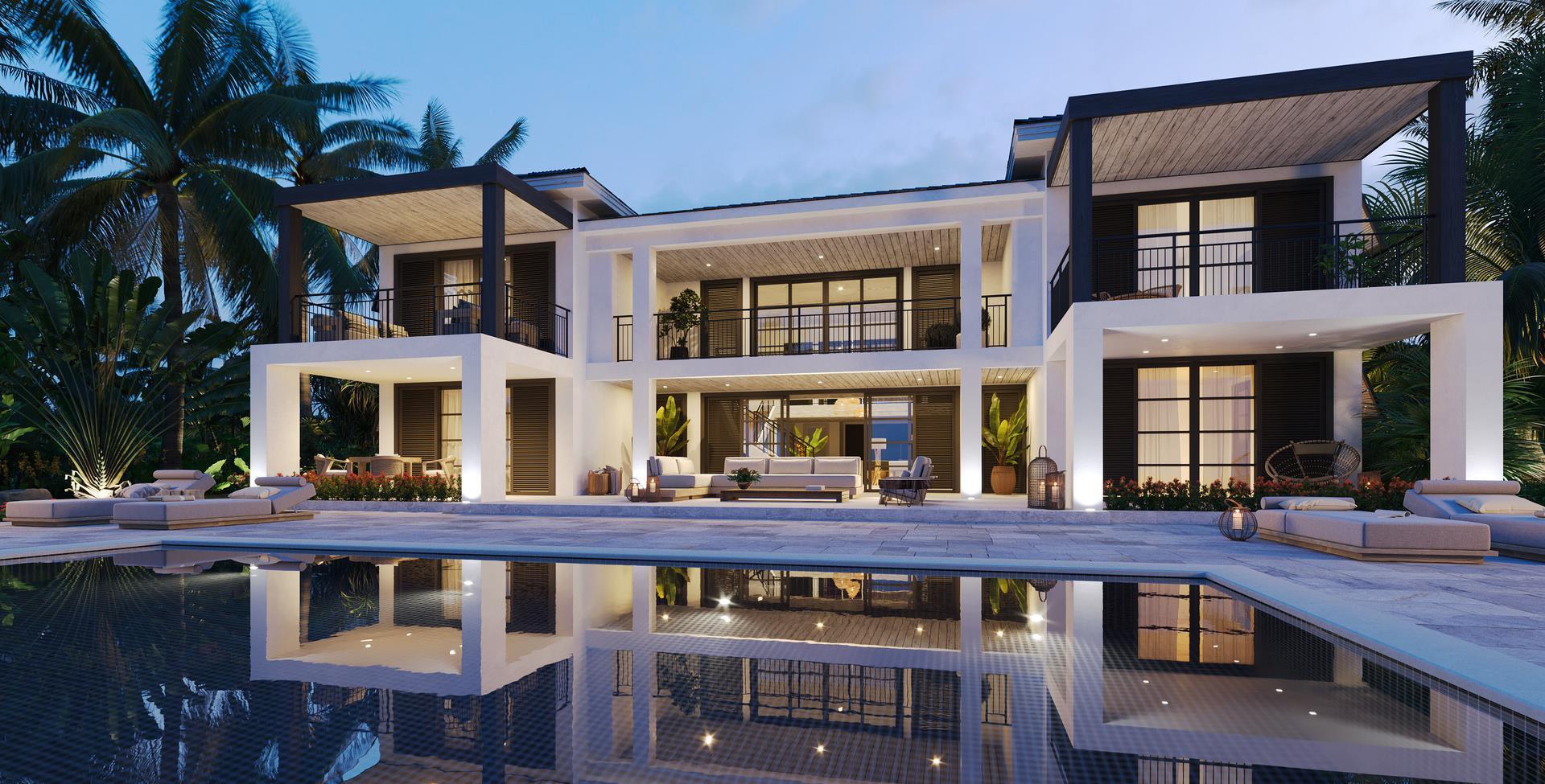 Panoramic view of a luxurious villa at Half Moon