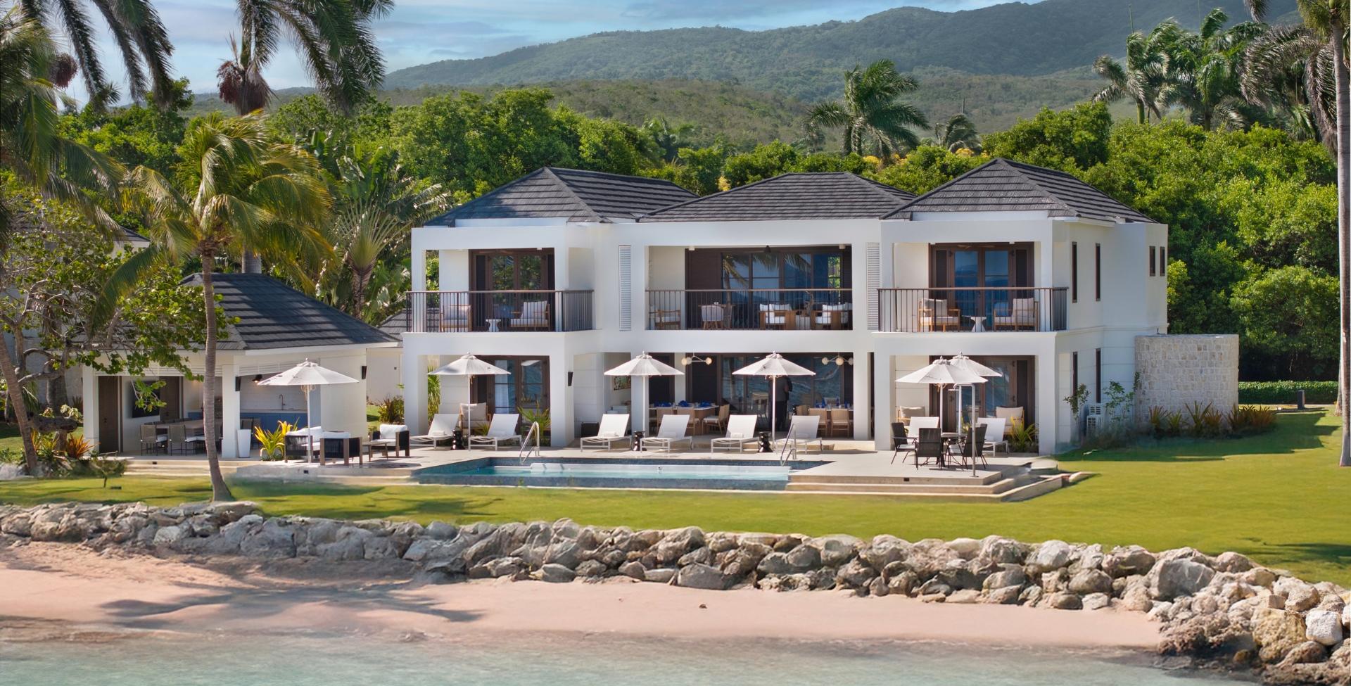 Panoramic view of a luxury villa at Half Moon