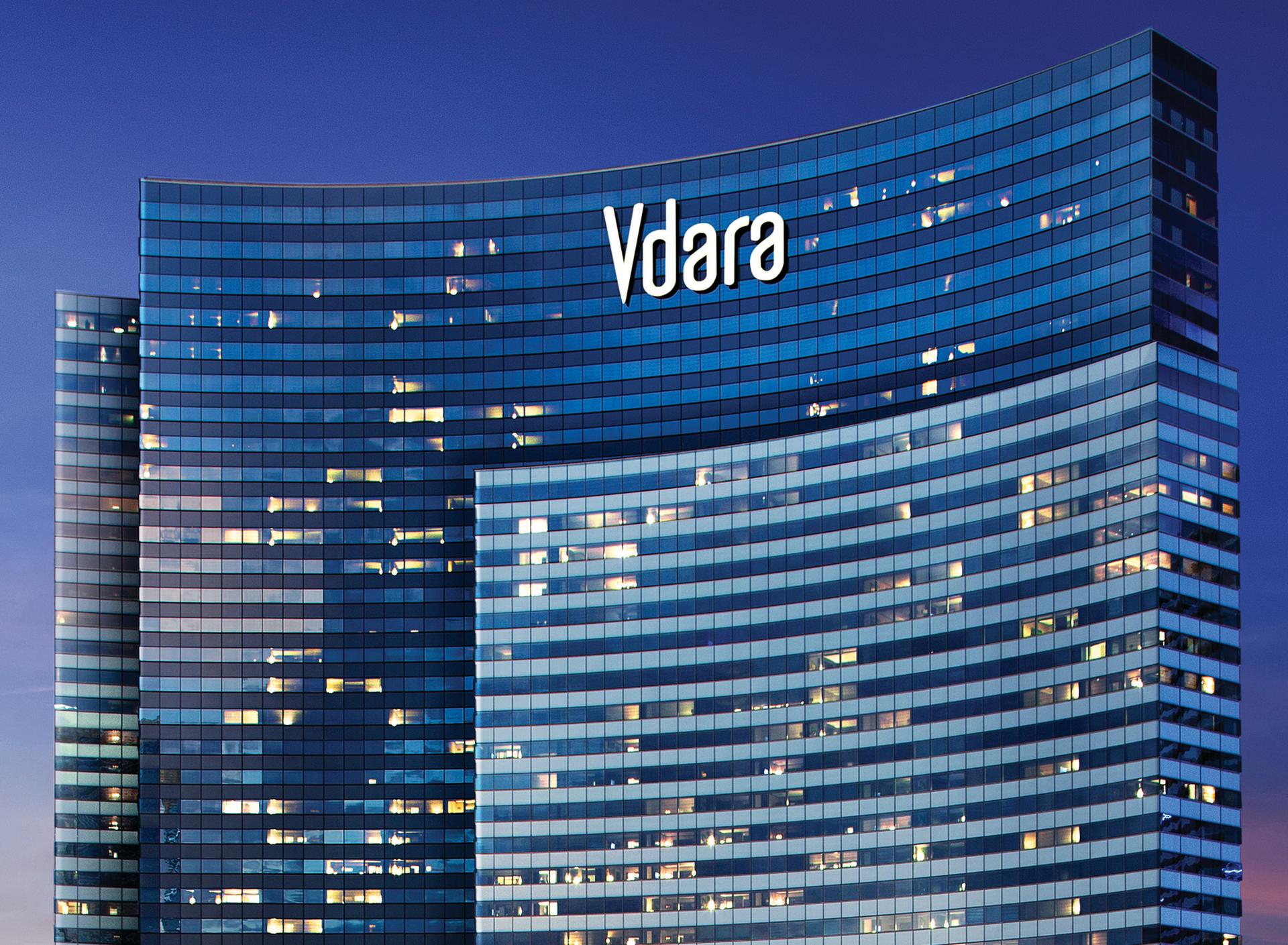 Panoramic view of the Vdara Hotel & Spa building