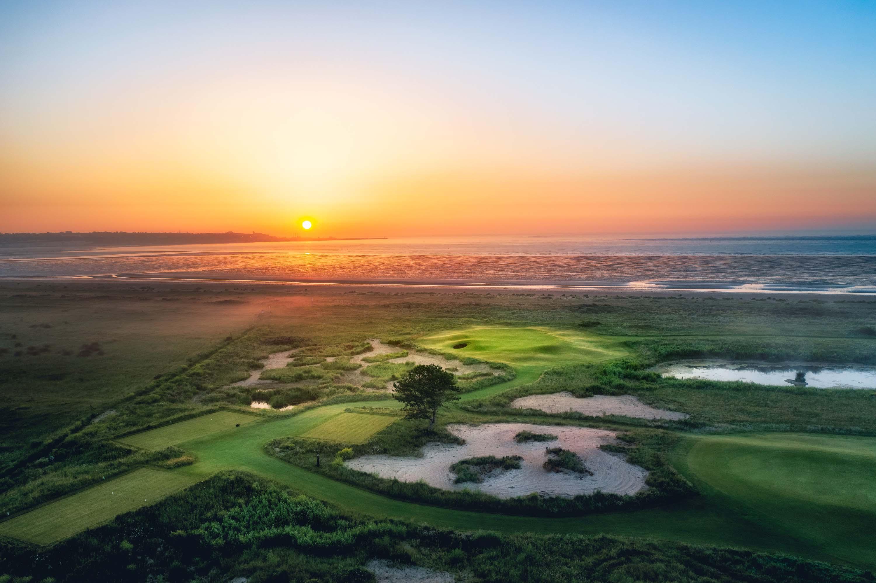 Sun shining over the Prince's Golf Club course