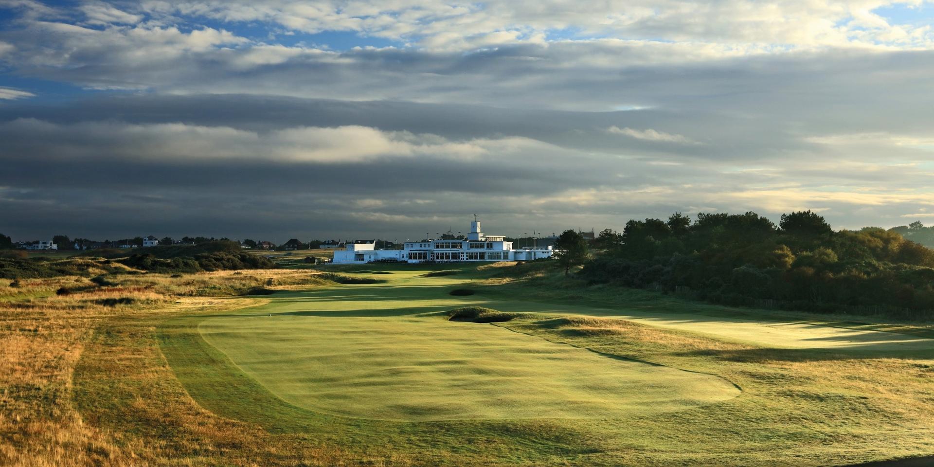 The Royal Birkdale Golf Clubhouse overlooking the course
