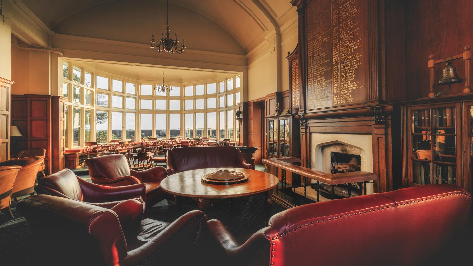 Indoor lounging area at the clubhouse atRoyal St George's Golf Club