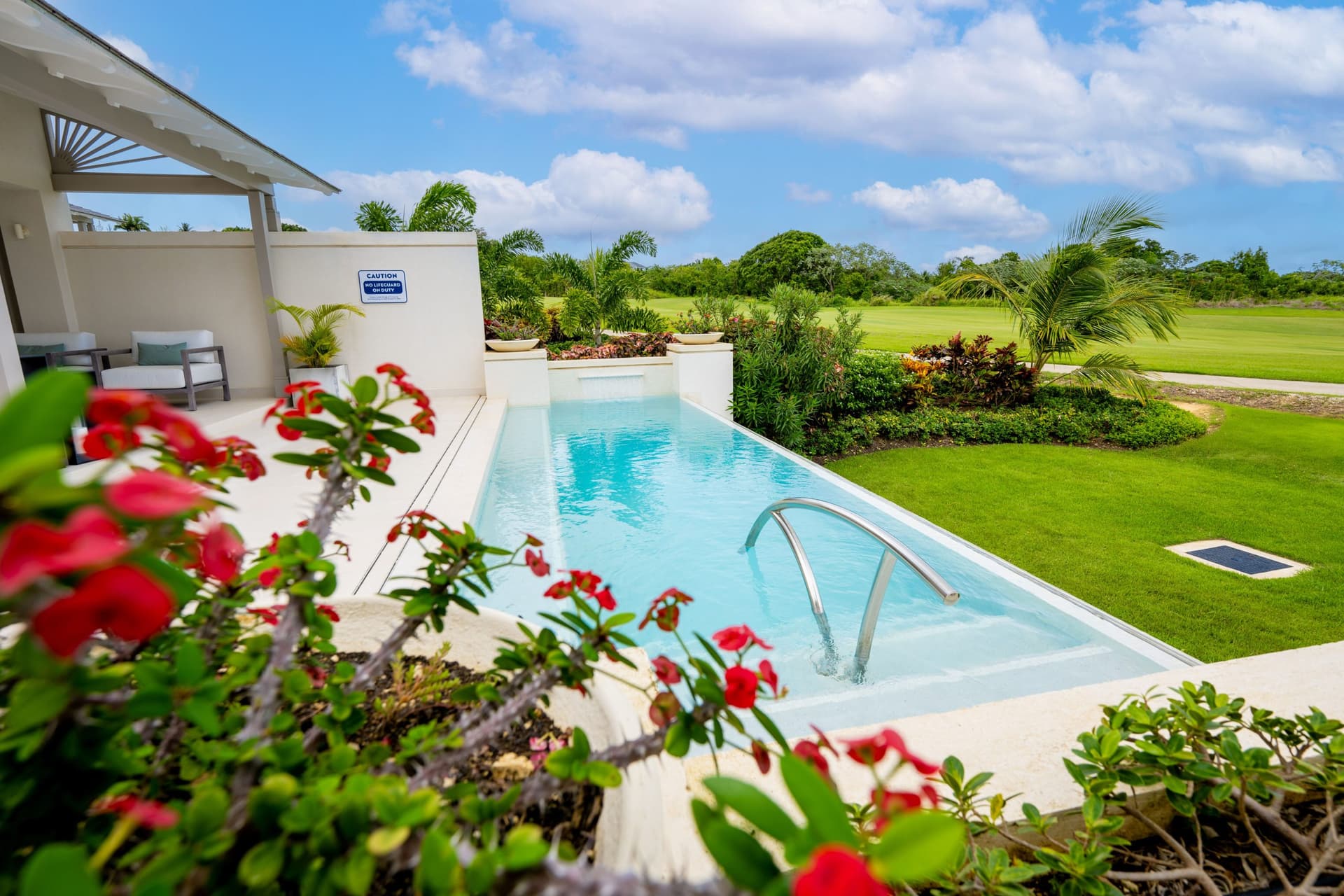 Private pool as part of a villa at Apes Hill